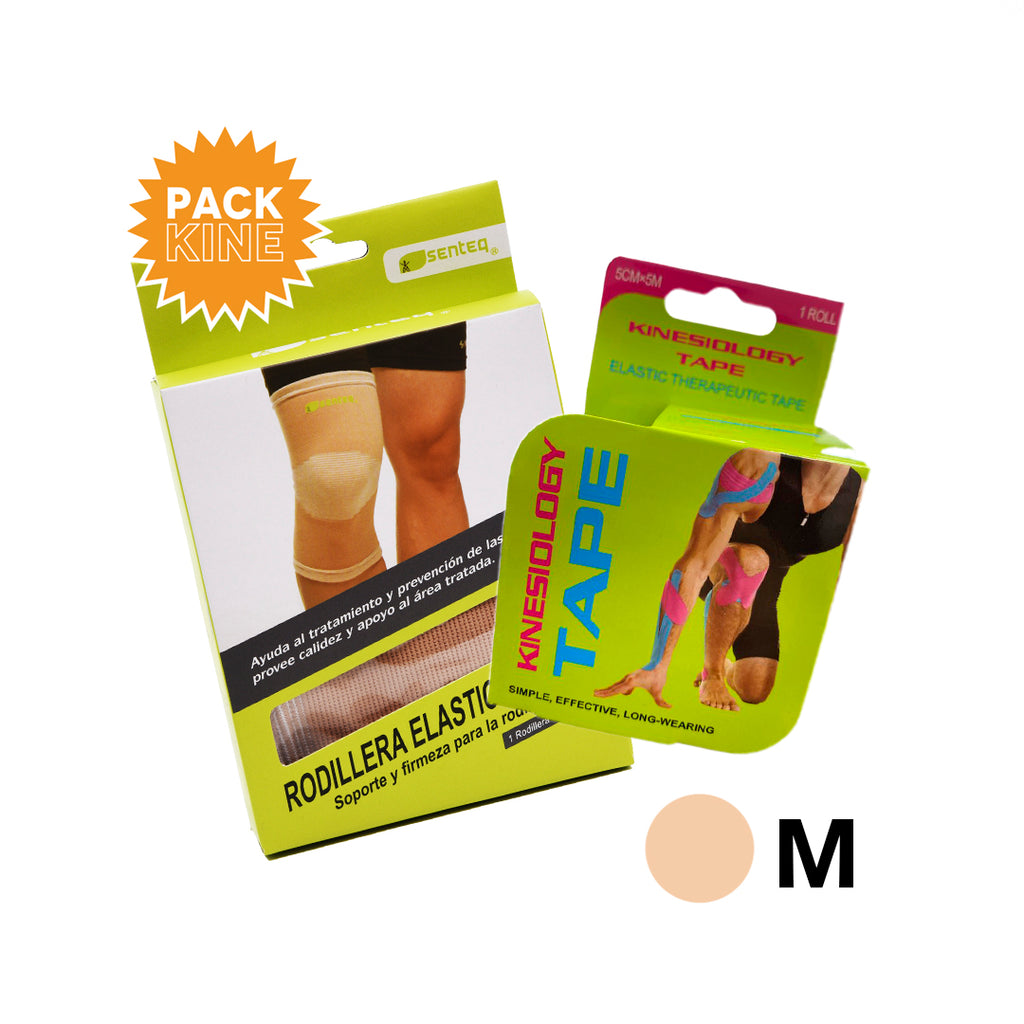 PACK KINE BEIGE + RODILLERA ELÁSTICA M
