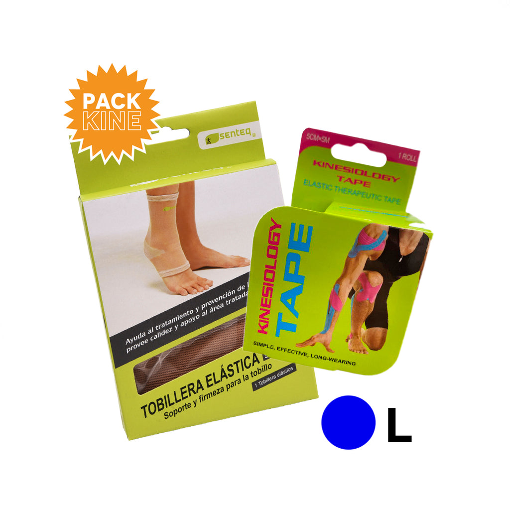 PACK KINE AZÚL + TOBILLERA ELÁSTICA L