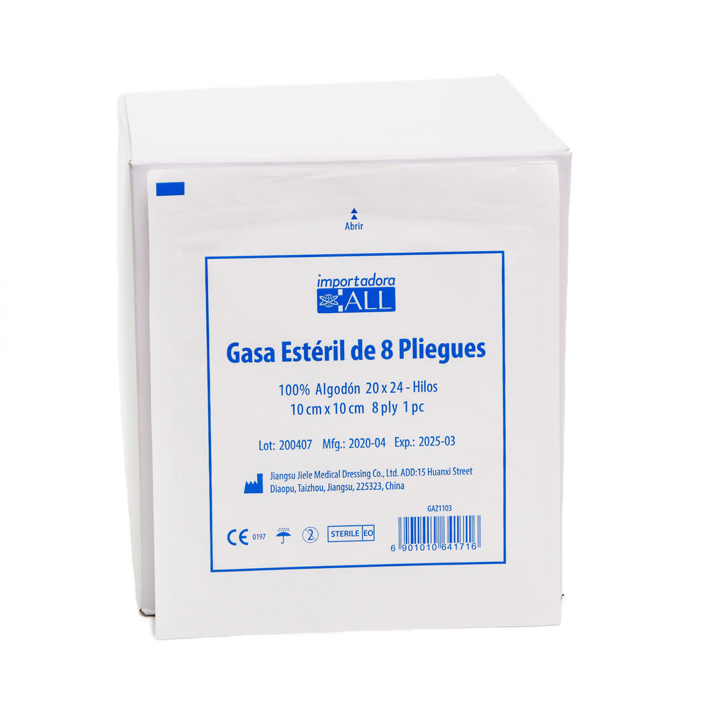 GASA ESTERIL 10X10cm X 100 UNIDADES