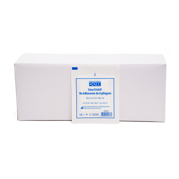 GASA ESTERIL NO ADHER 5X5CM 8PLY CAJAX100 UNID